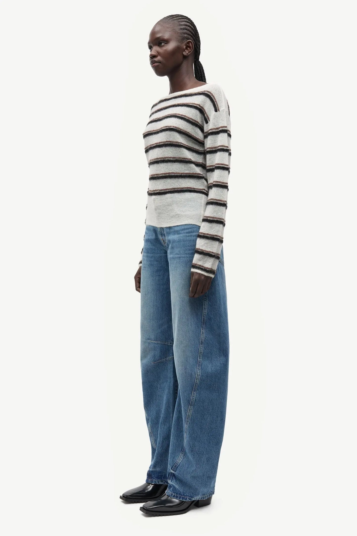 Samsøe Samsøe - Sapoppie Long Sleeve Top, Egret Stripe