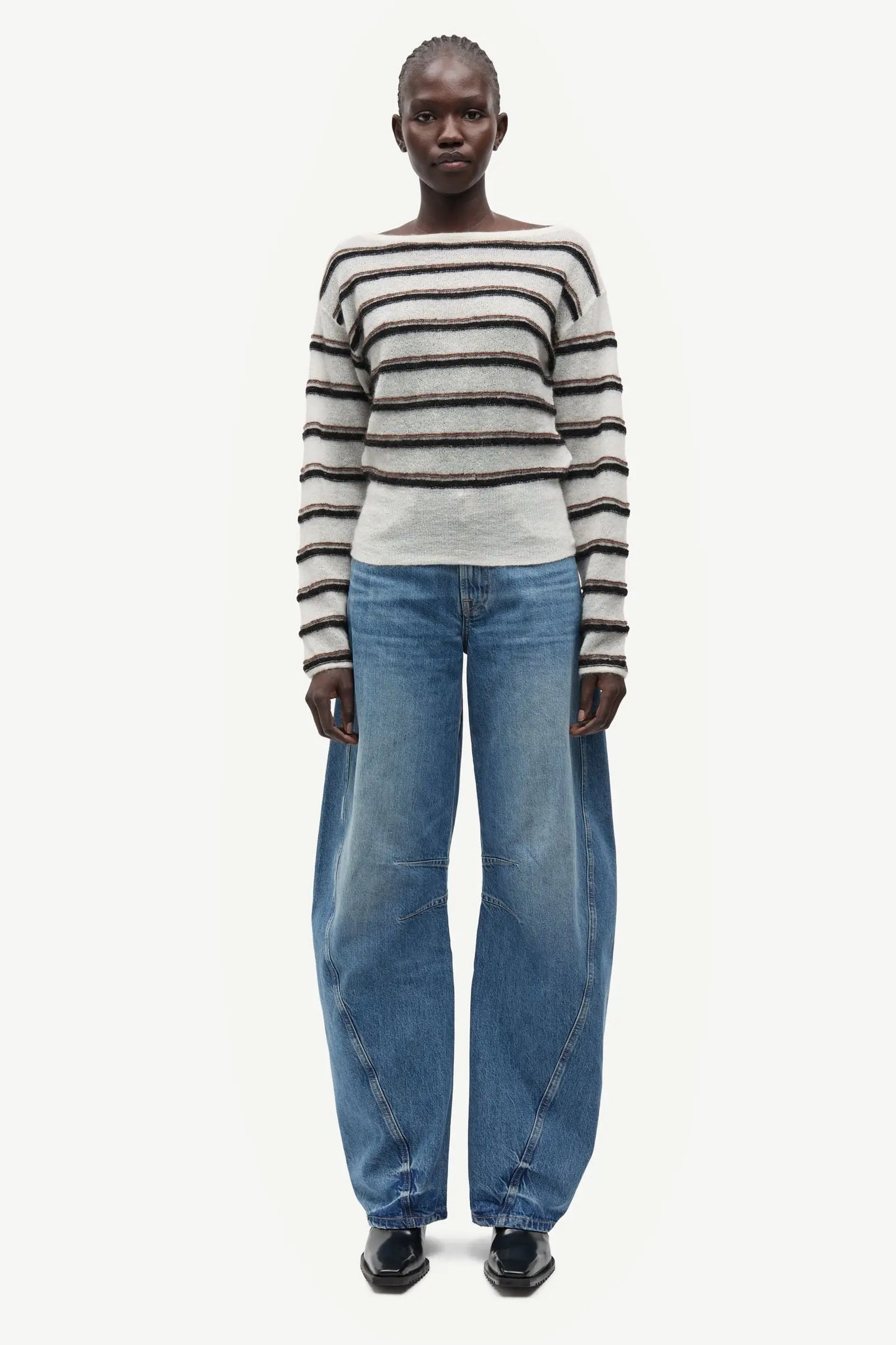Samsøe Samsøe - Sapoppie Long Sleeve Top, Egret Stripe