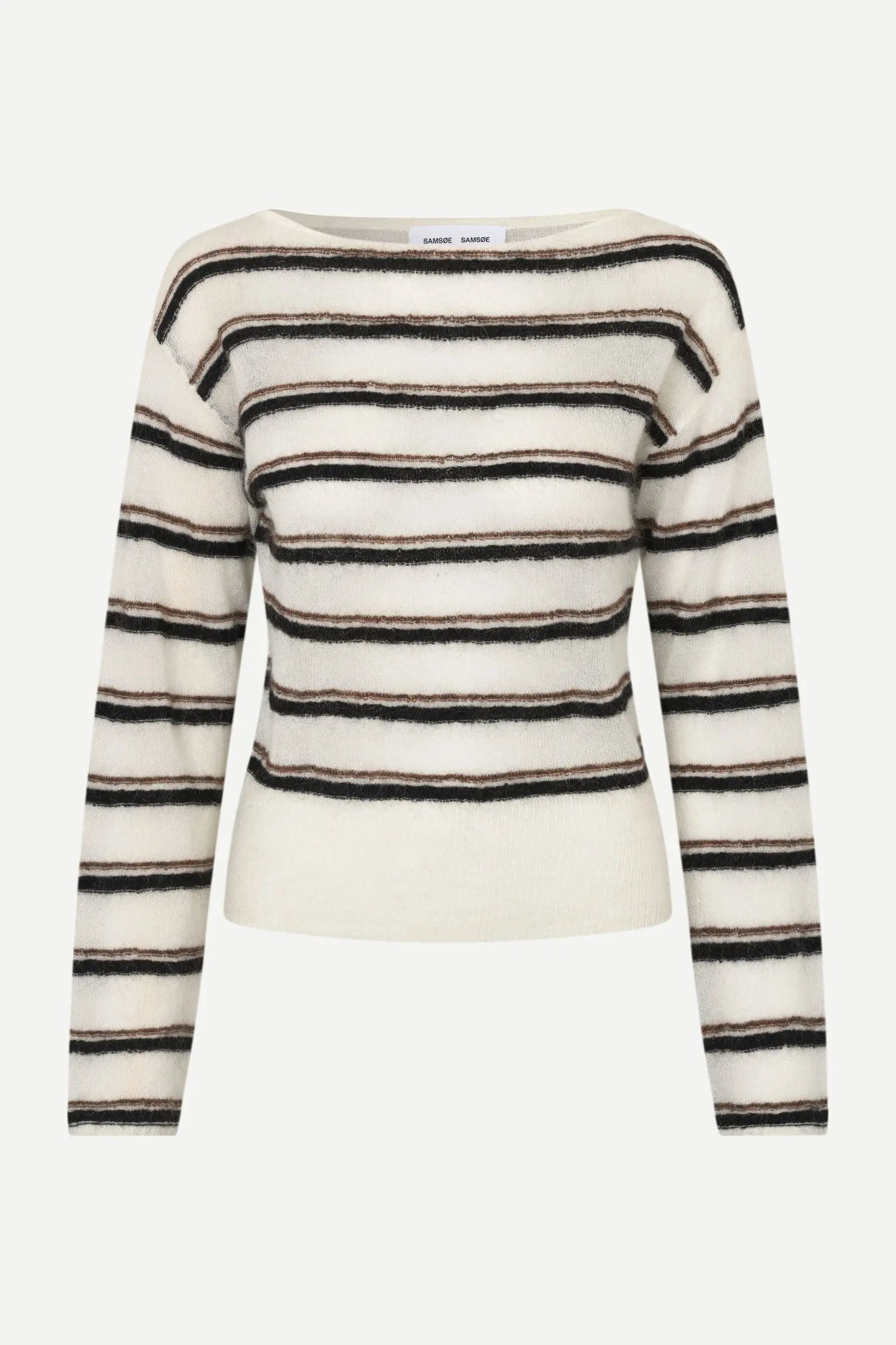 Samsøe Samsøe - Sapoppie Long Sleeve Top, Egret Stripe