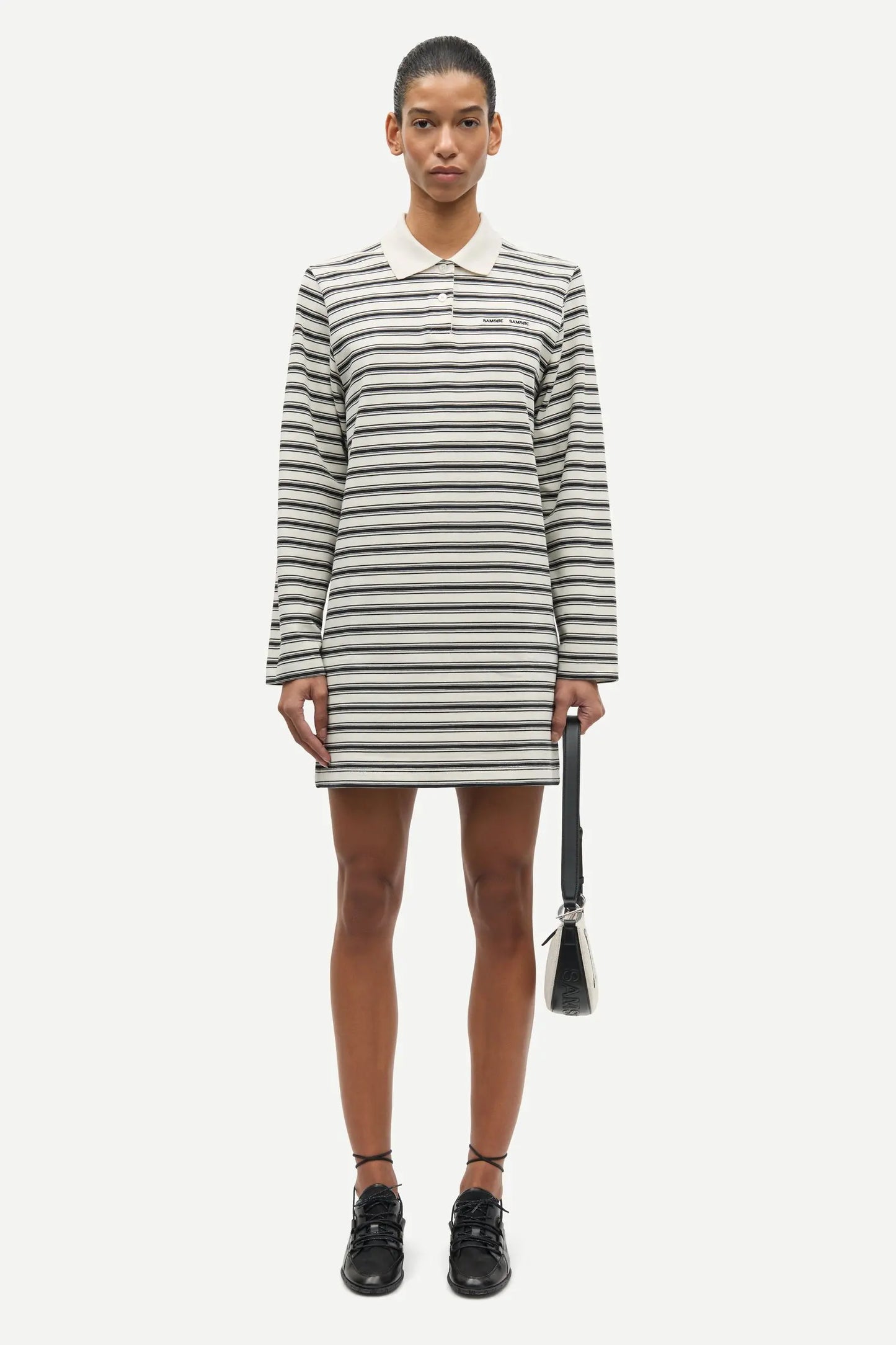 Samsøe Samsøe - Sadover Long sleeve Dress, Egret Stripe