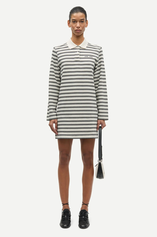 Samsøe Samsøe - Sadover Long sleeve Dress, Egret Stripe