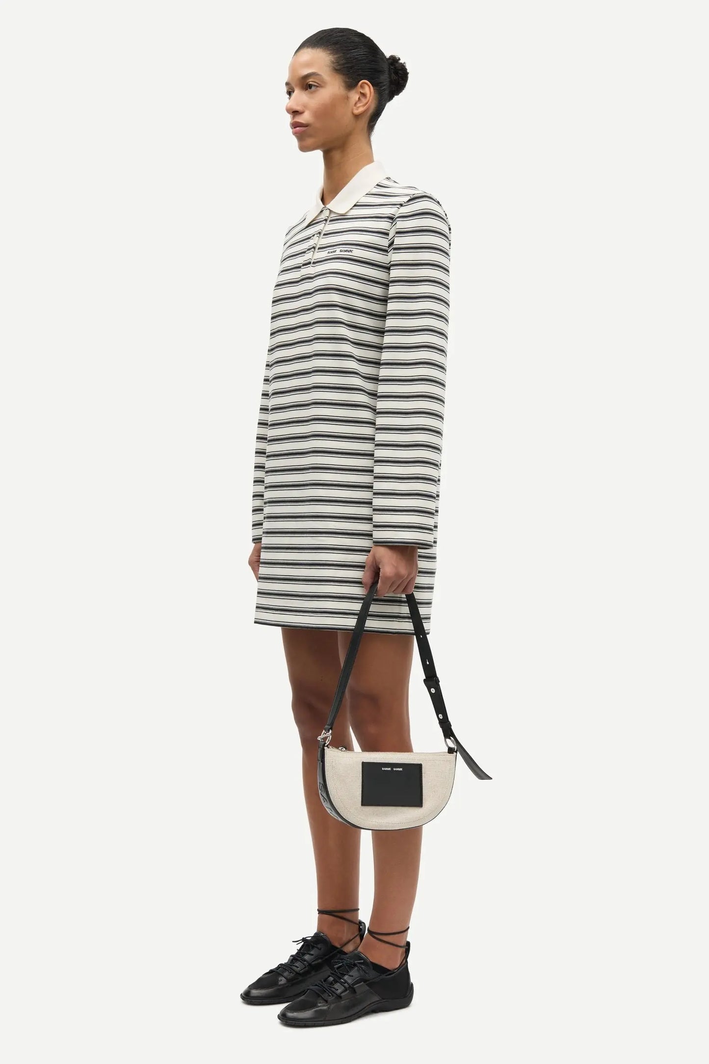 Samsøe Samsøe - Sadover Long sleeve Dress, Egret Stripe