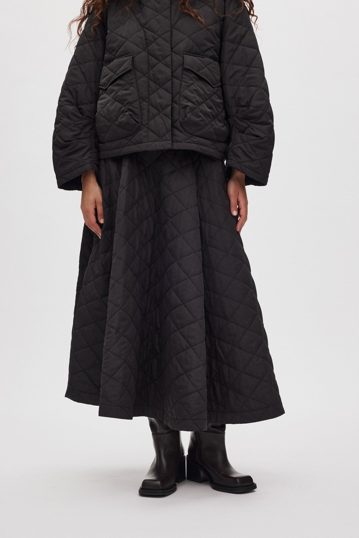 Rabens Saloner - Bisharo Tech Quilt Full Skirt, Black