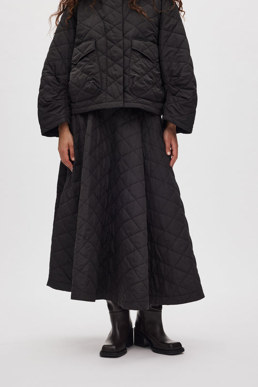 Rabens Saloner - Bisharo Tech Quilt Full Skirt, Black