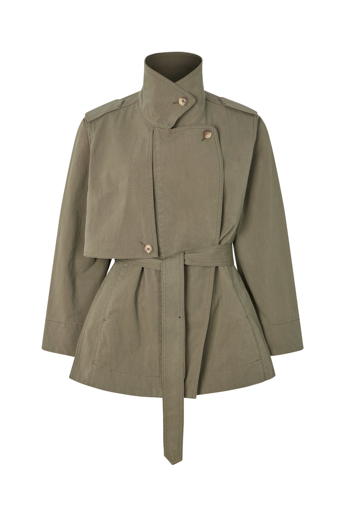 Rabens Saloner - Nadira Utility Cropped Trench Jacket, Asphalt