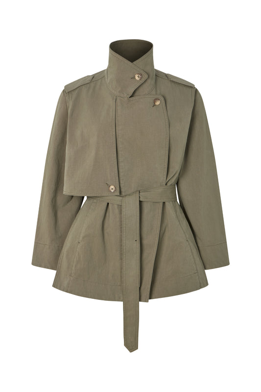 Rabens Saloner - Nadira Utility Cropped Trench Jacket, Asphalt