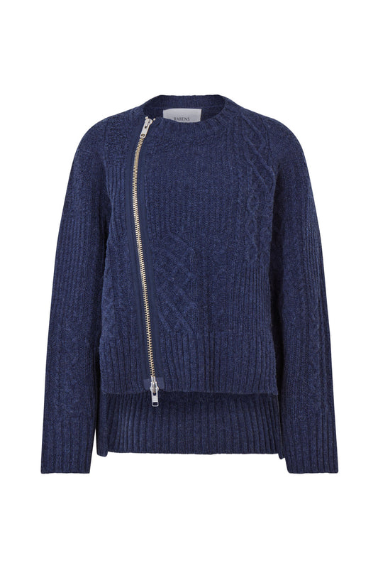 Rabens Saloner - Luka Patchwork Knit Cardigan, Brown