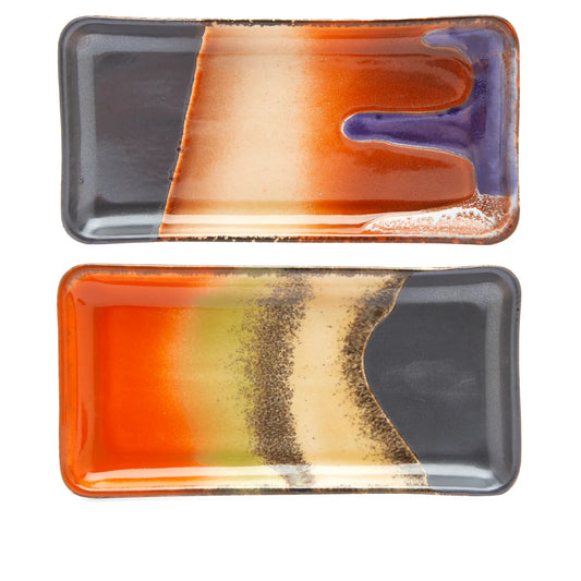 HKLIVING - 70s Ceramics: Small Tray, Twenty Four Hours (set of 2)
