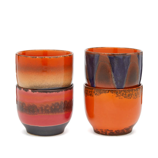 HKLIVING - 70s Ceramics: Café Cups, Java (set of 4)