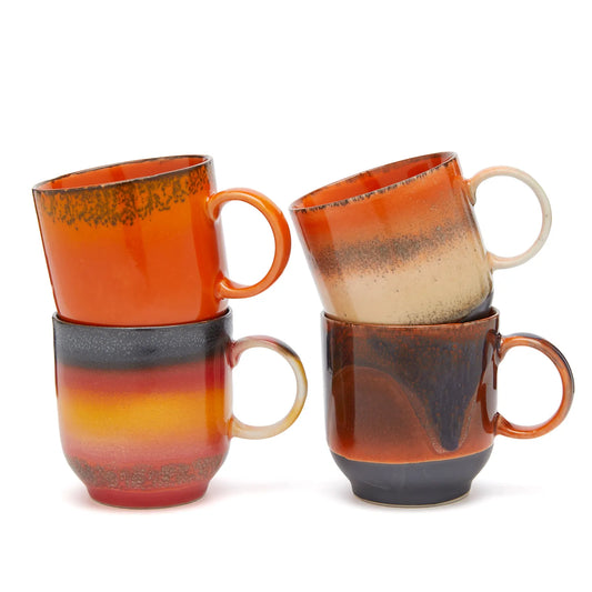 HKLIVING - 70s Ceramics: Café Cups, Brazil (set of 4)