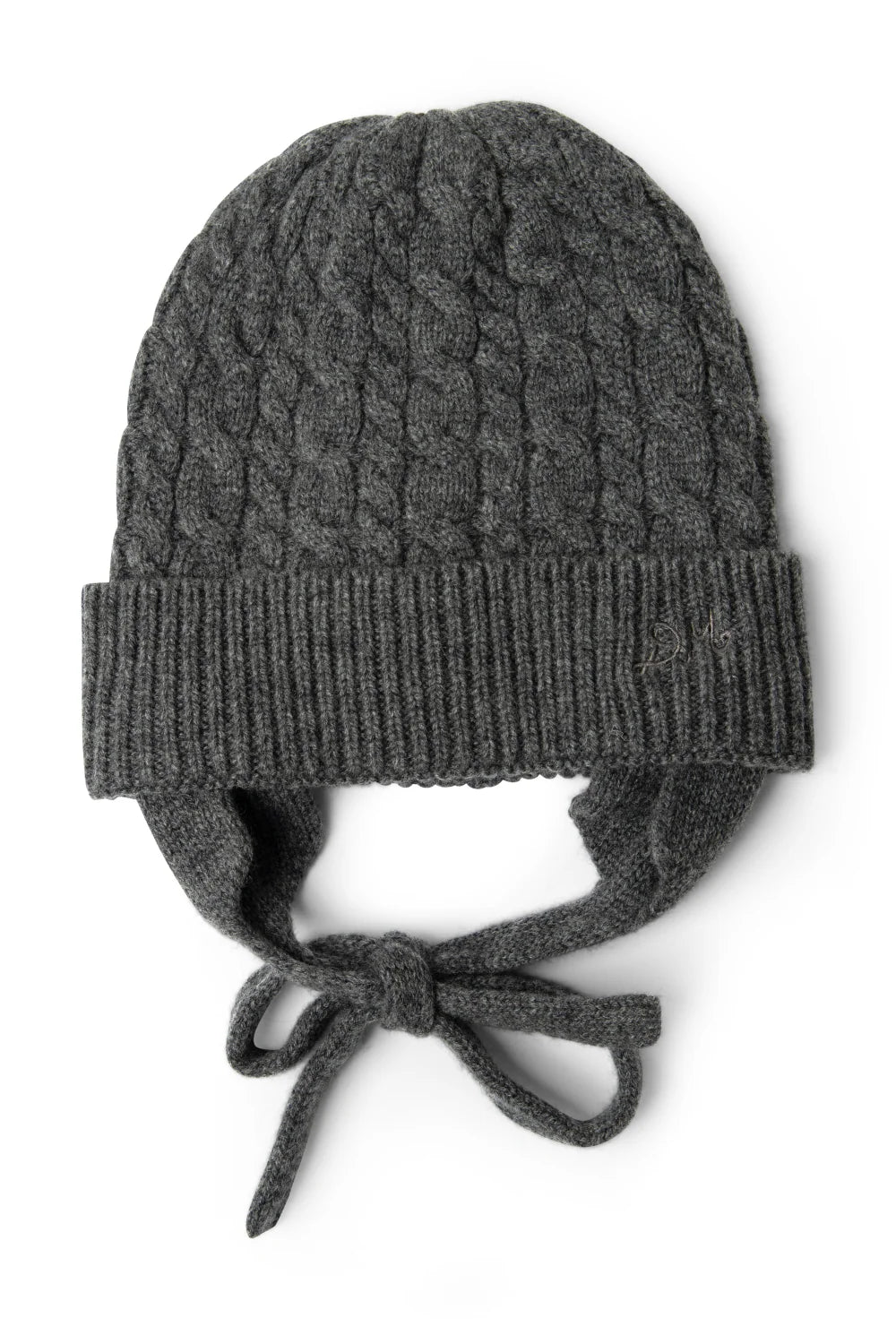 Damson Madder - Cashmere / Wool Blend Mix Turn Up Beanie, Charcoal
