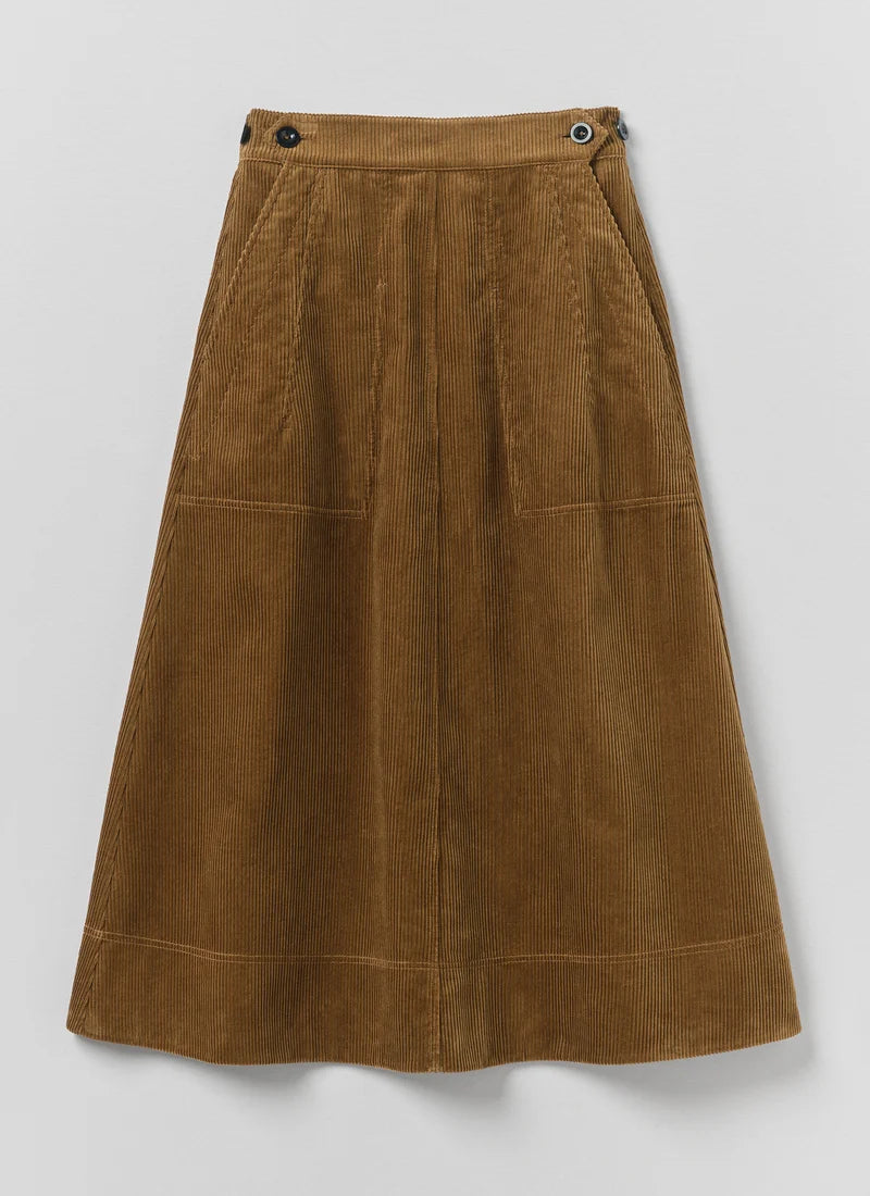 TOAST - Organic Cord A Line Skirt, Golden Amber