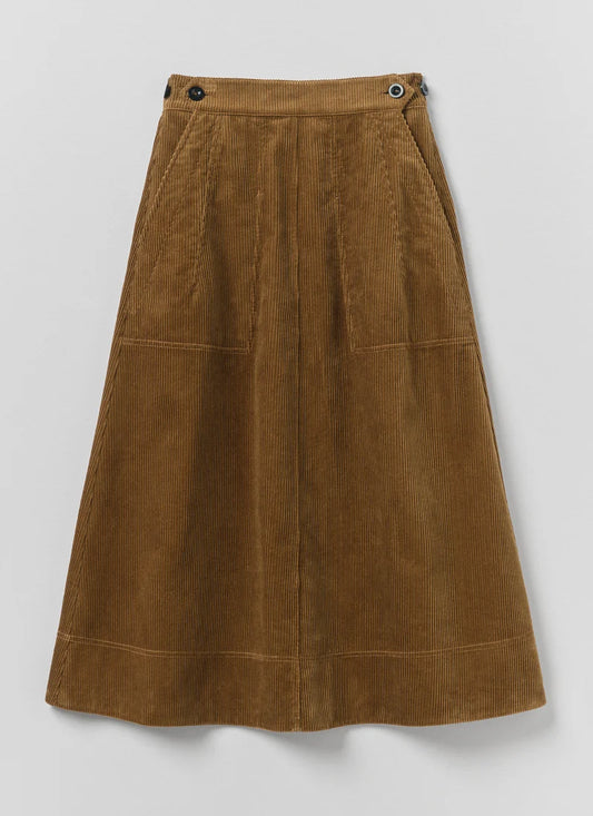 TOAST - Organic Cord A Line Skirt, Golden Amber