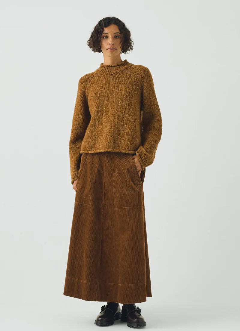 TOAST - Organic Cord A Line Skirt, Golden Amber