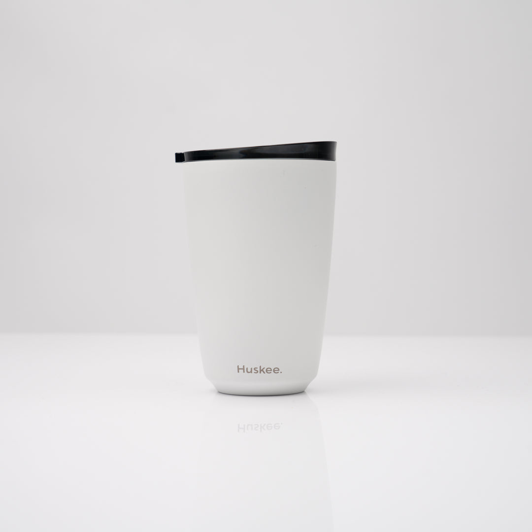 HuskeeCup 12oz HuskeeSteel Cup & Lid - White