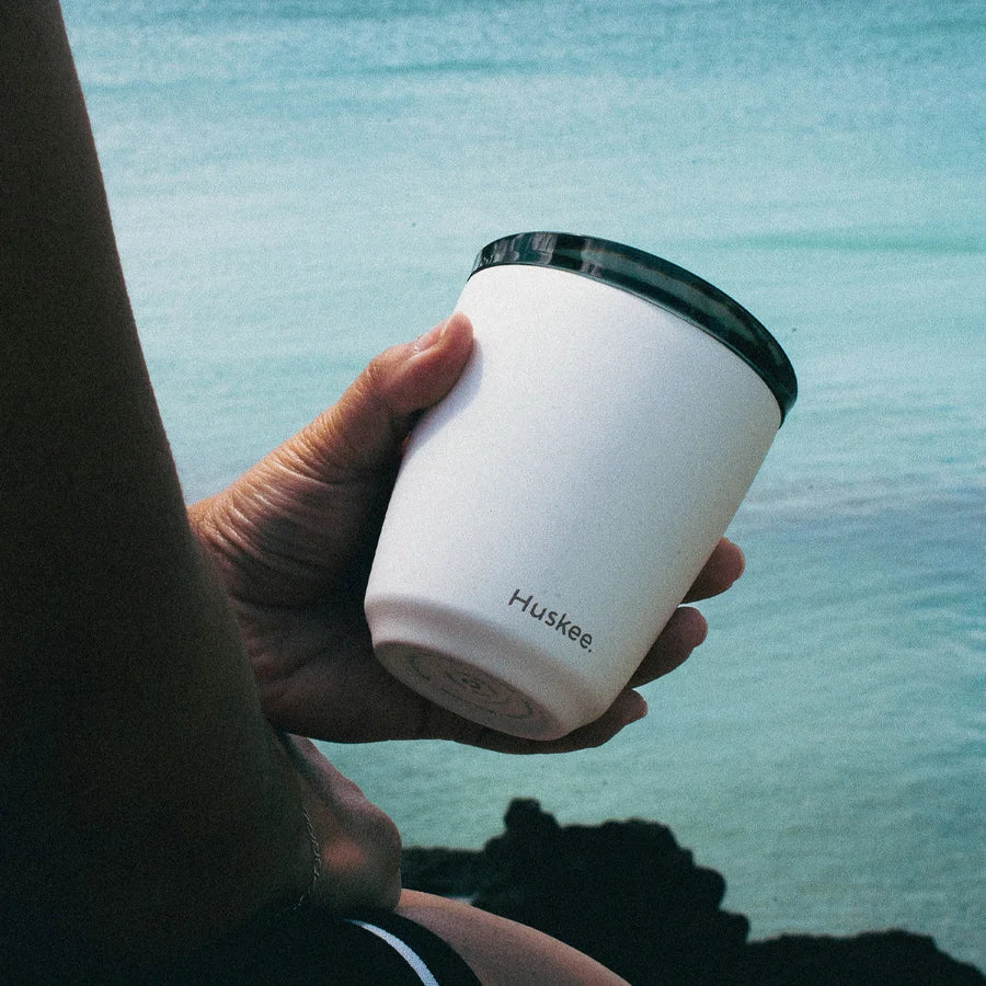 HuskeeCup 12oz HuskeeSteel Cup & Lid - White