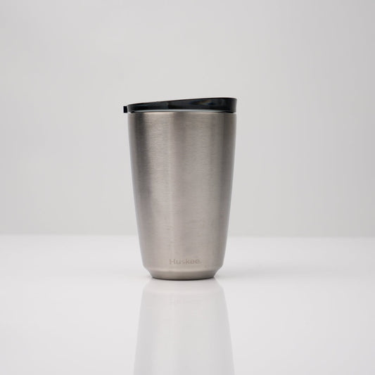 HuskeeCup 12oz HuskeeSteel Cup & Lid - Brushed Steel