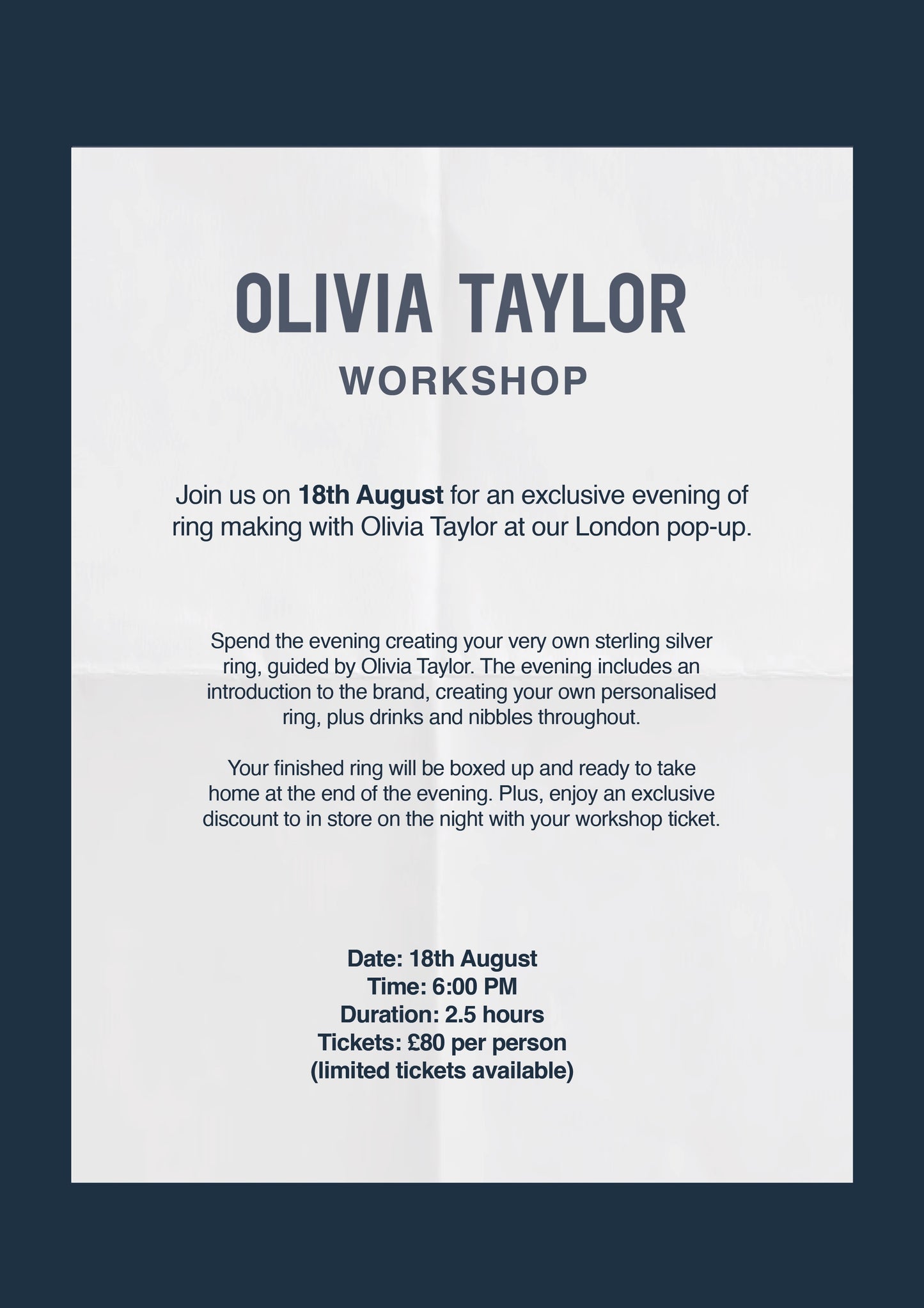 Ring Making Workshop, with Olivia Taylor
