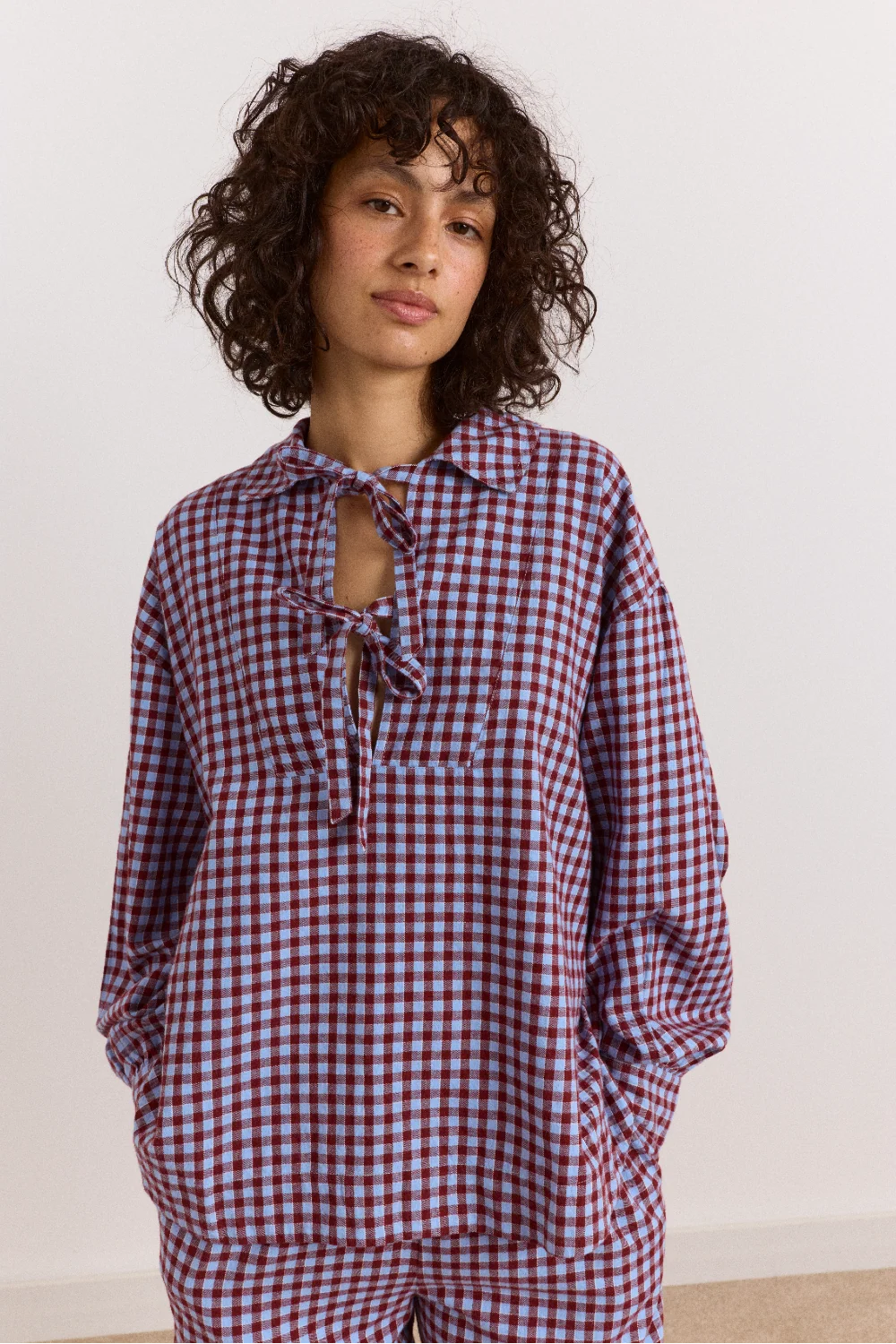 Damson Madder - Floki PJ Set, Red/Blue Gingham