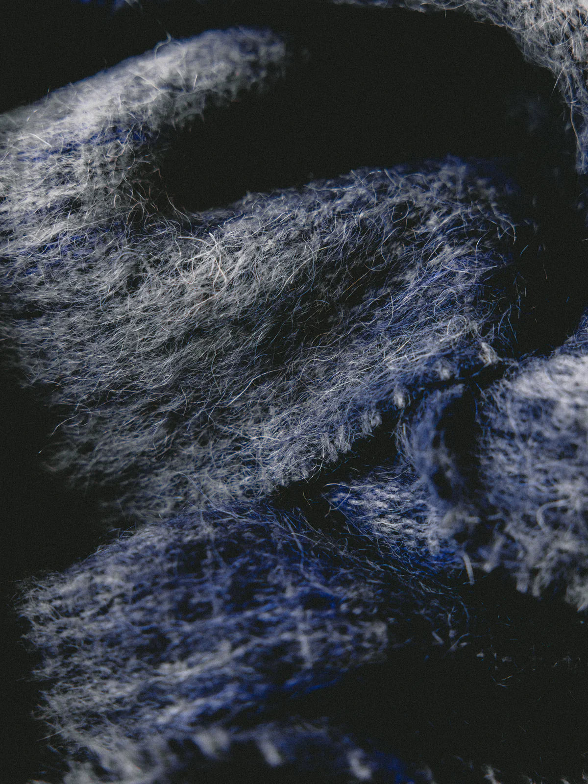 Kestin - Muir Brushed Scarf, Navy Check Mohair Blend