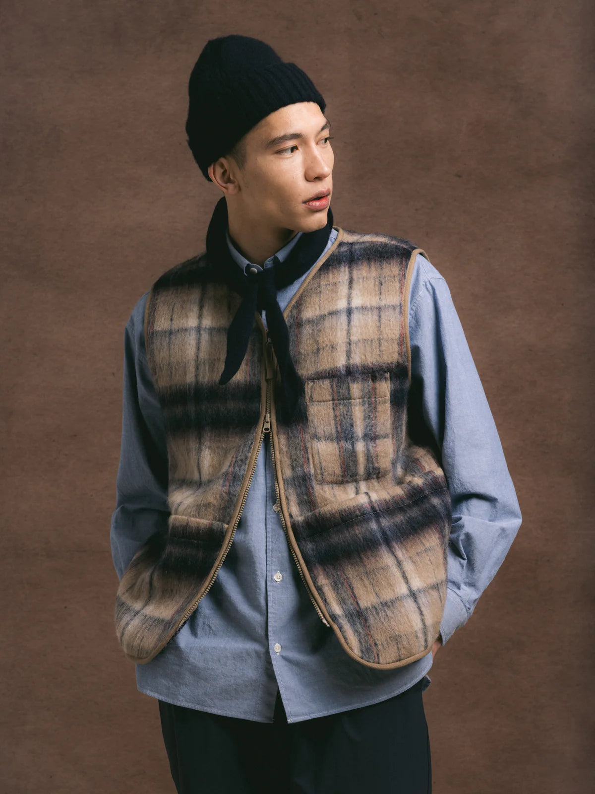 Kestin - Balloch Brushed Beanie, Dark Navy Lambswool