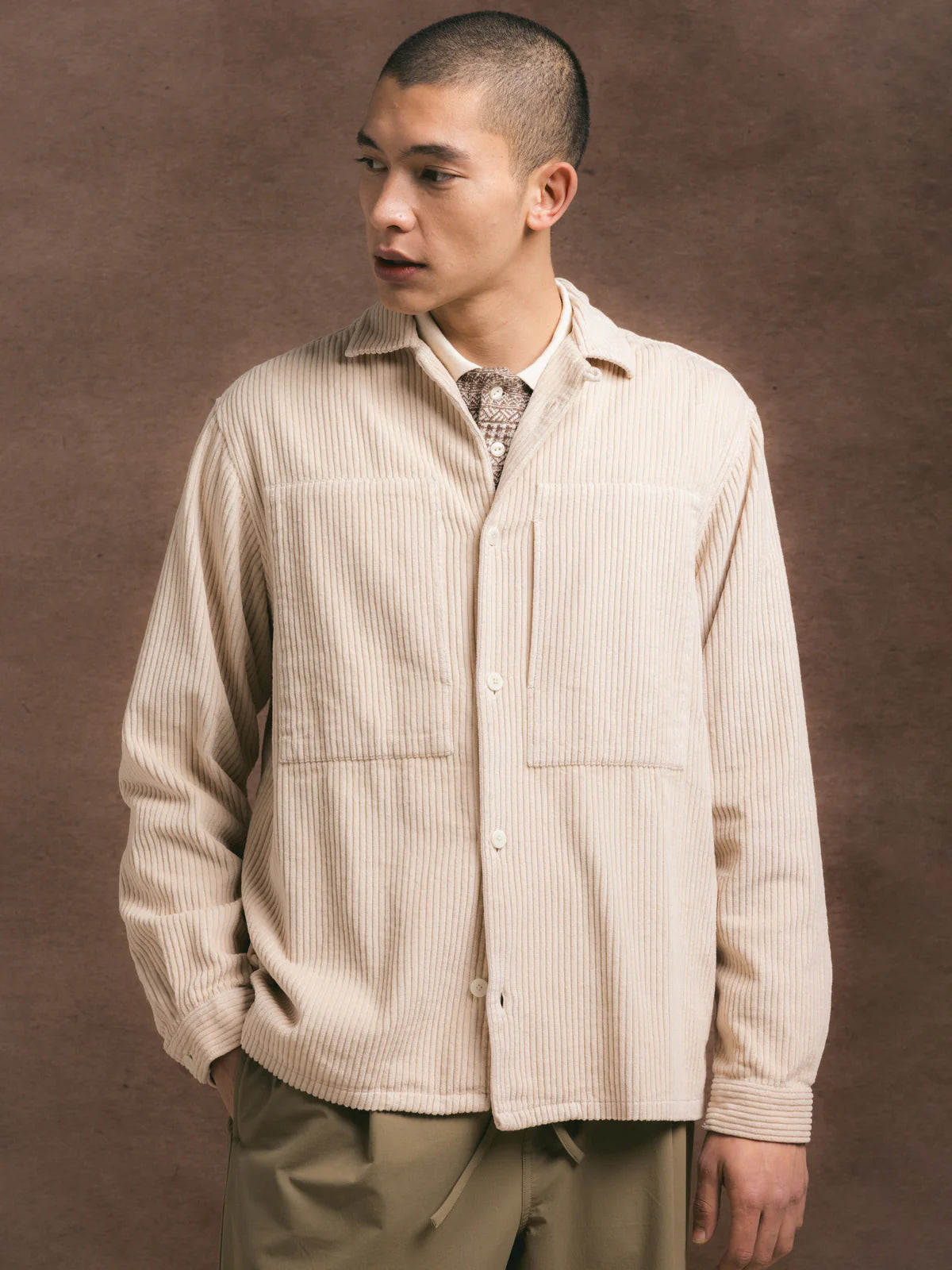 Kestin - Durno Overshirt, Ecru 5W Corduroy