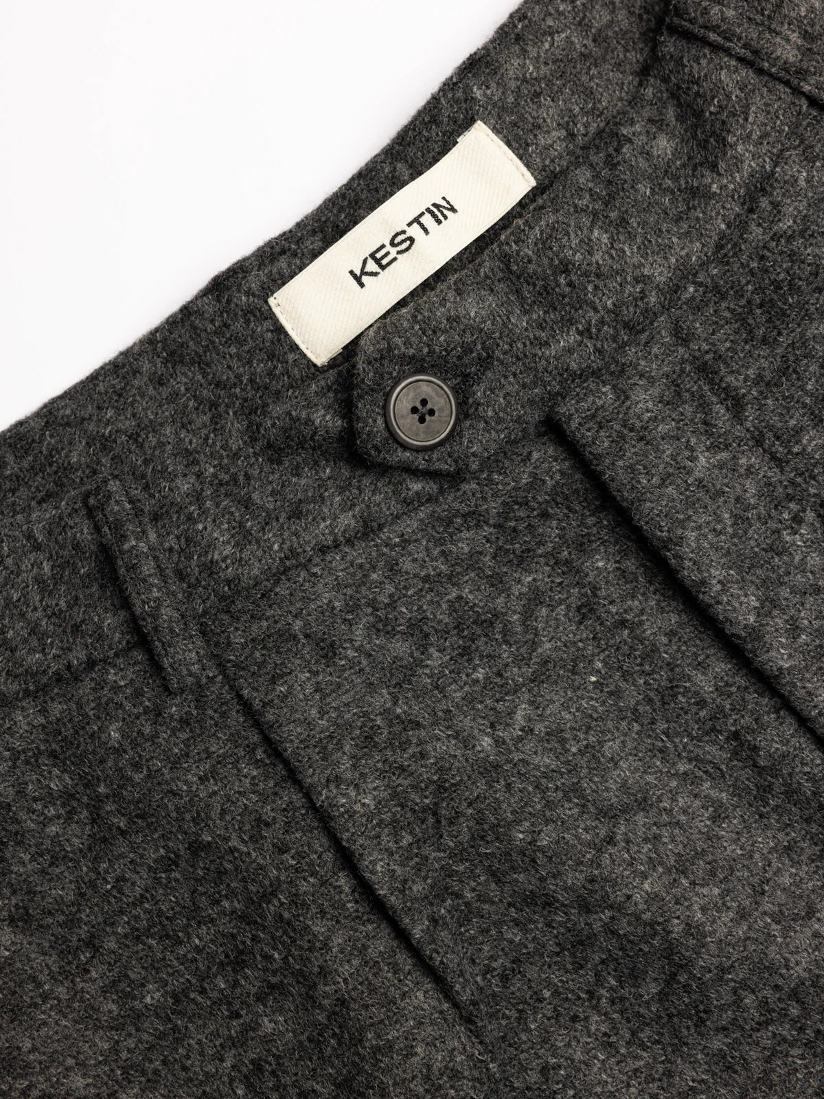 Kestin - Wick Trouser, Charcoal Bonded Wool Mix