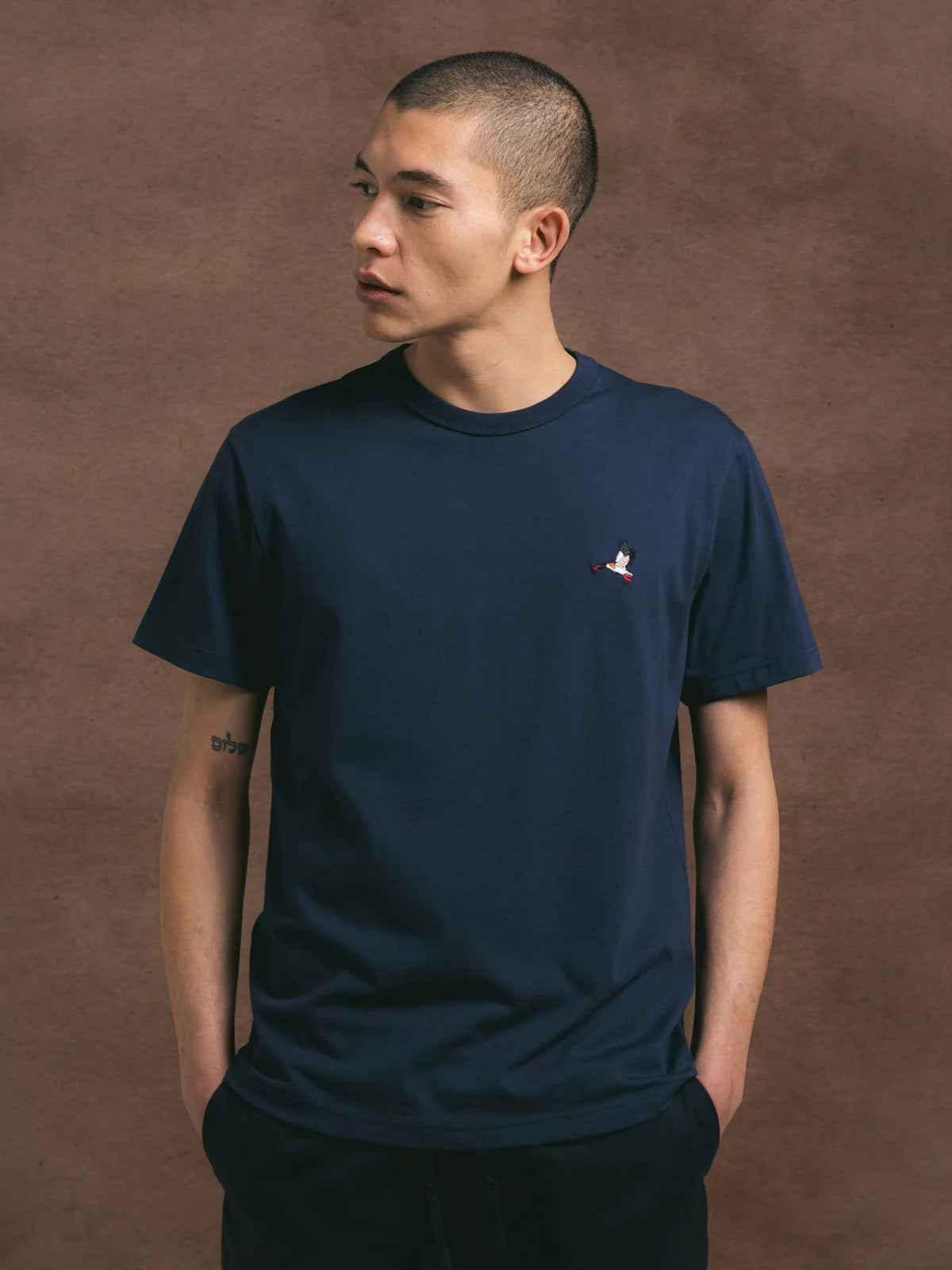 Kestin - Cargill Tee, Dark Navy Cotton Duck Embroidery
