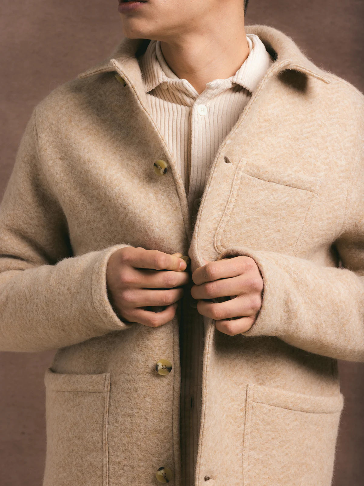 Kestin - Ormiston Jacket, Oat Herringbone Wool