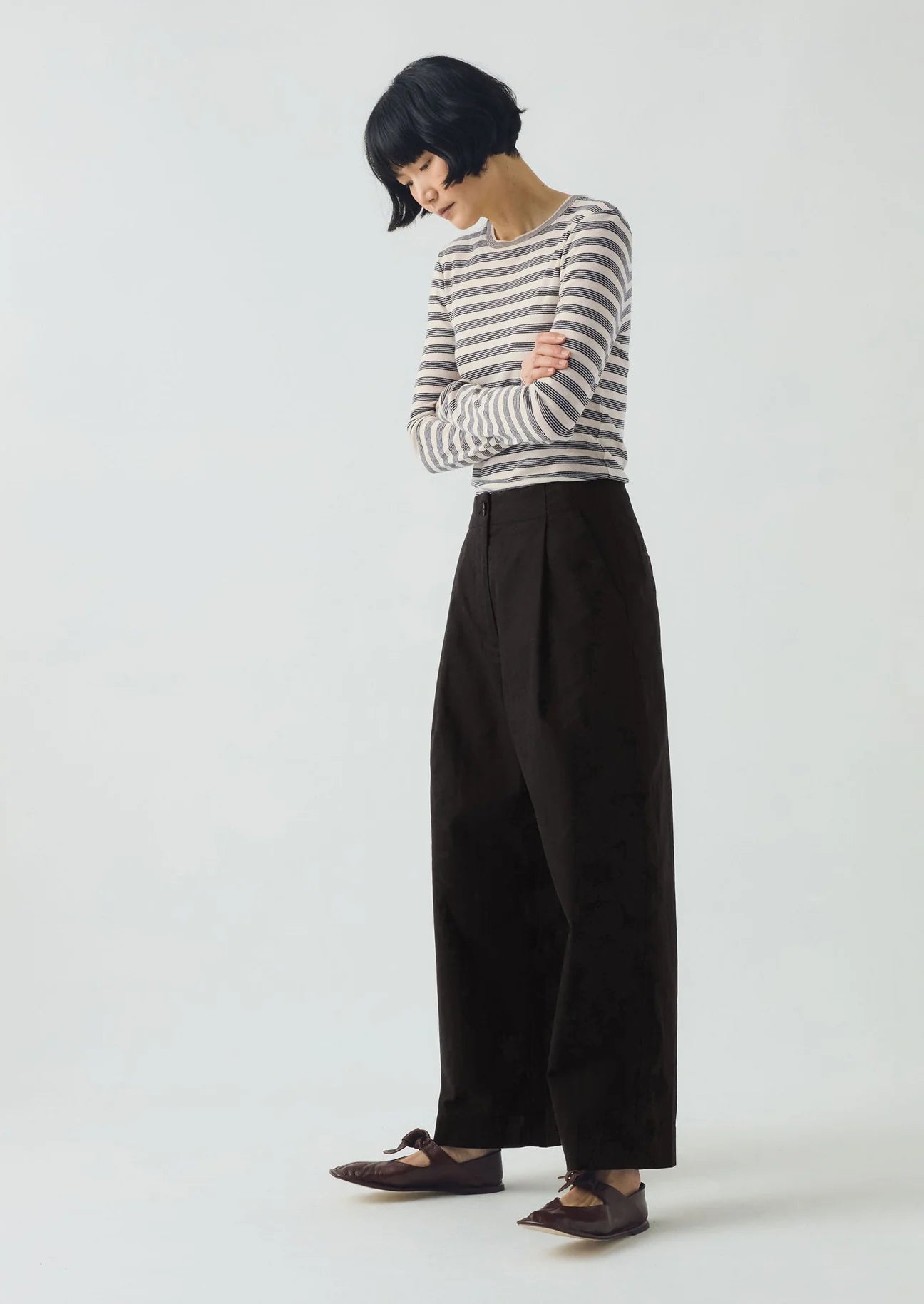 TOAST - Agnes Stripe Wool Lyocell Tee