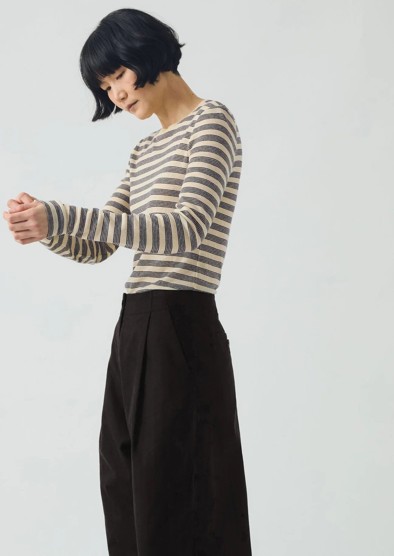 TOAST - Agnes Stripe Wool Lyocell Tee