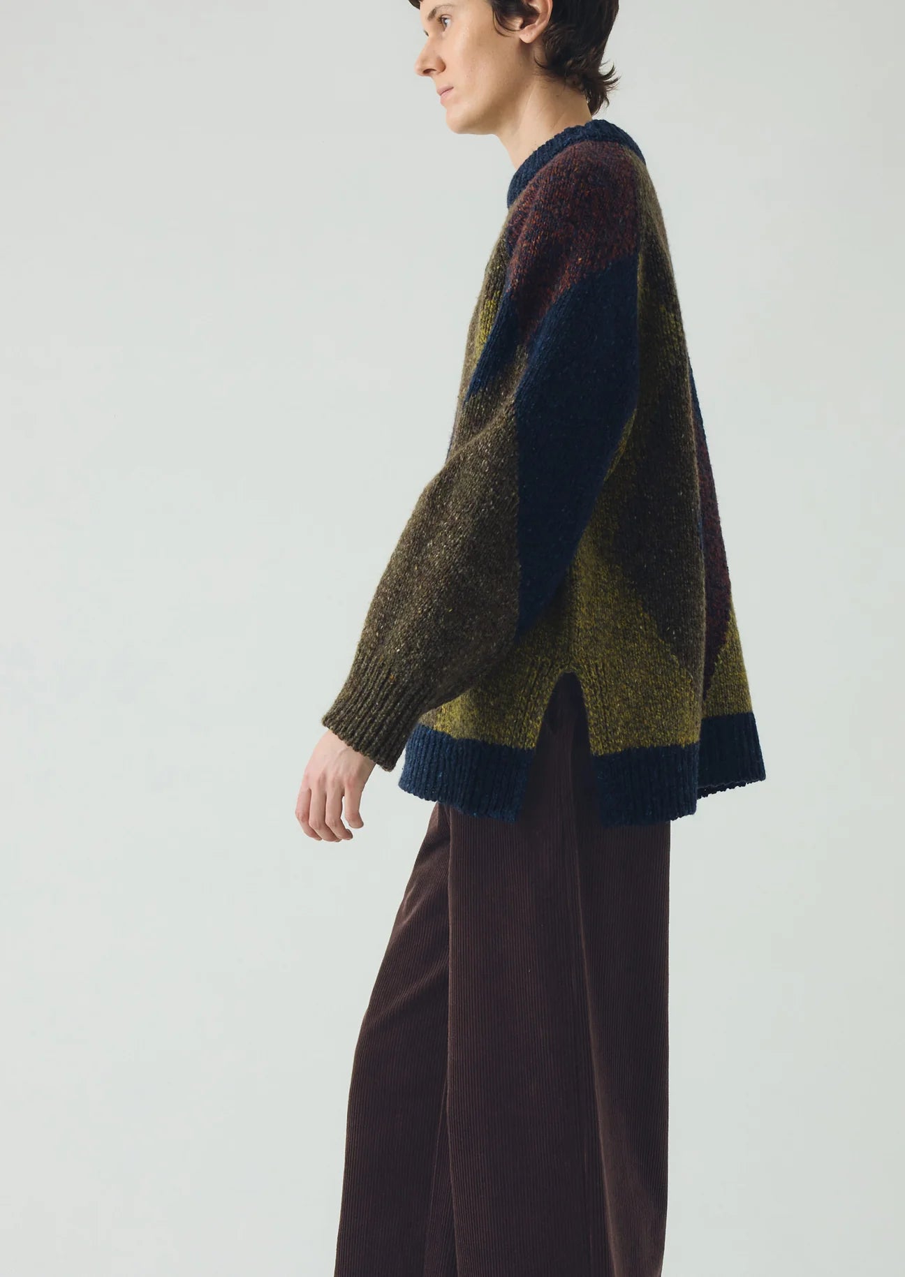 TOAST - Marled Argyle Blocked Sweater
