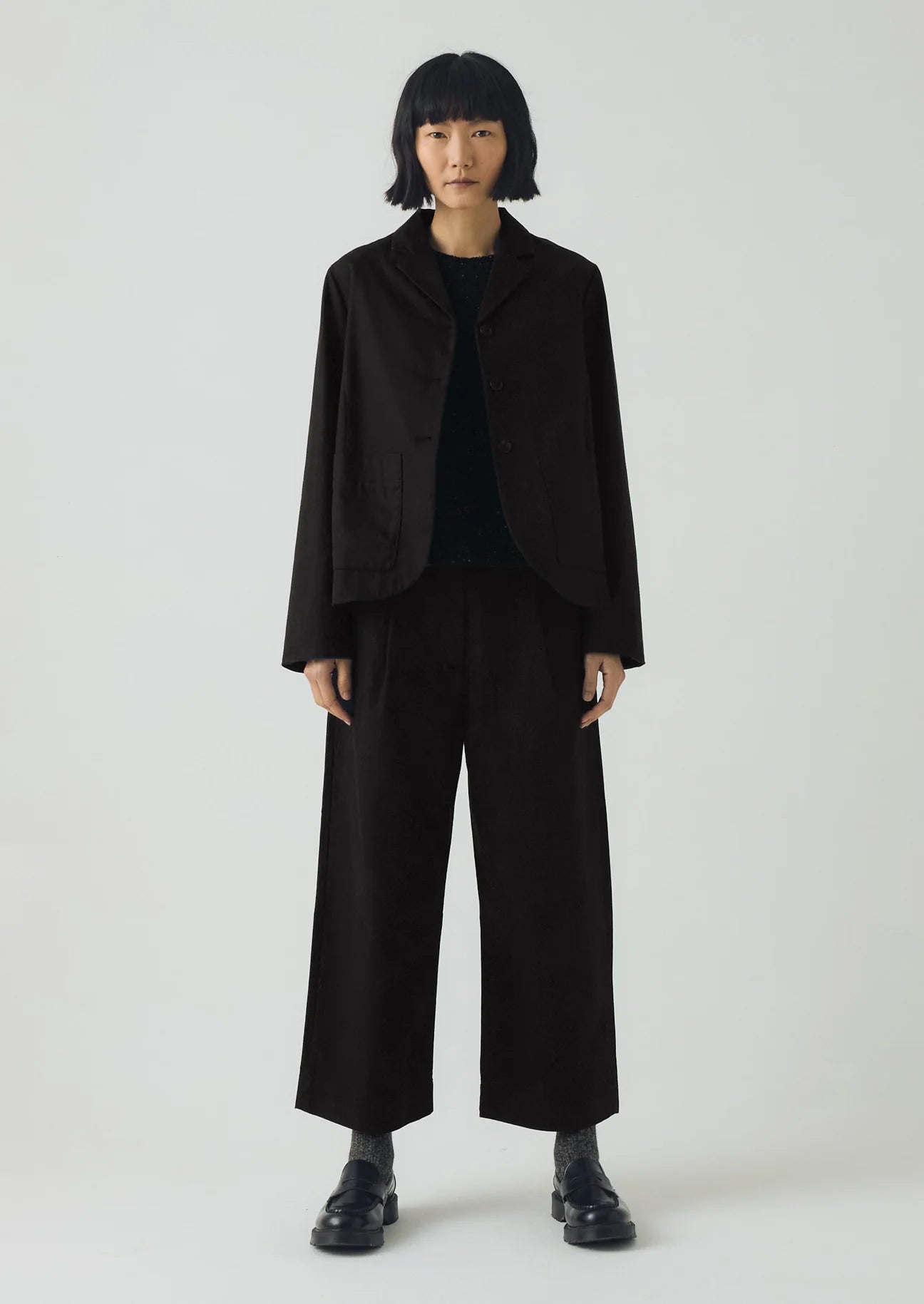 TOAST - Cotton Wool Herringbone Pleat Front Trouser