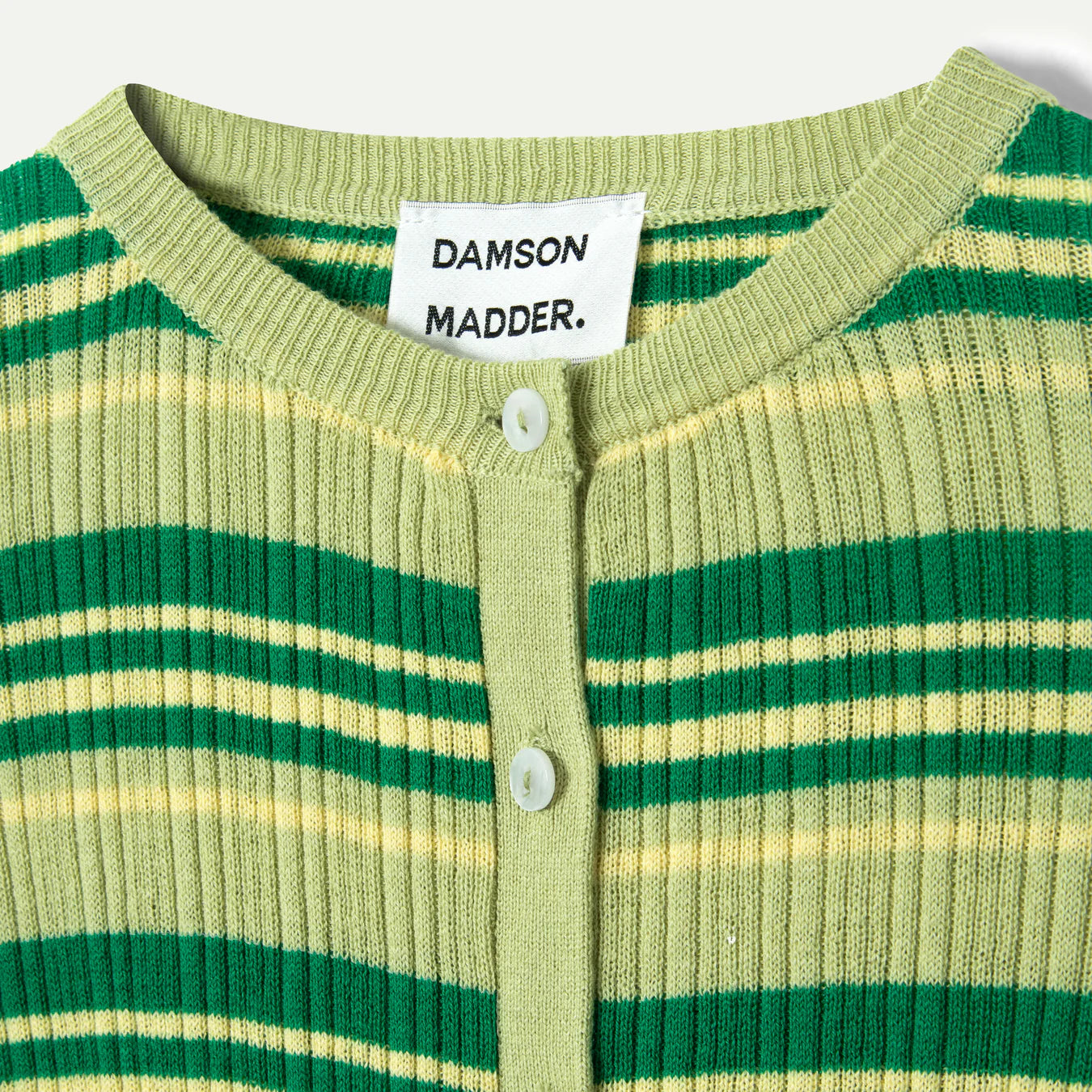 Damson Madder - Anelis Cardigan, Green Stripe