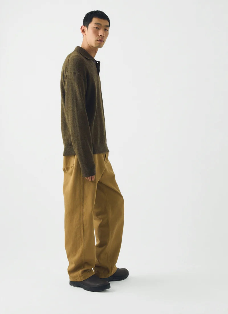 TOAST - Wool Alpaca Polo Sweater, Sap Green