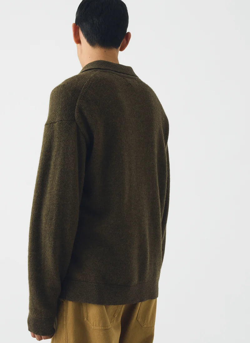 TOAST - Wool Alpaca Polo Sweater, Sap Green