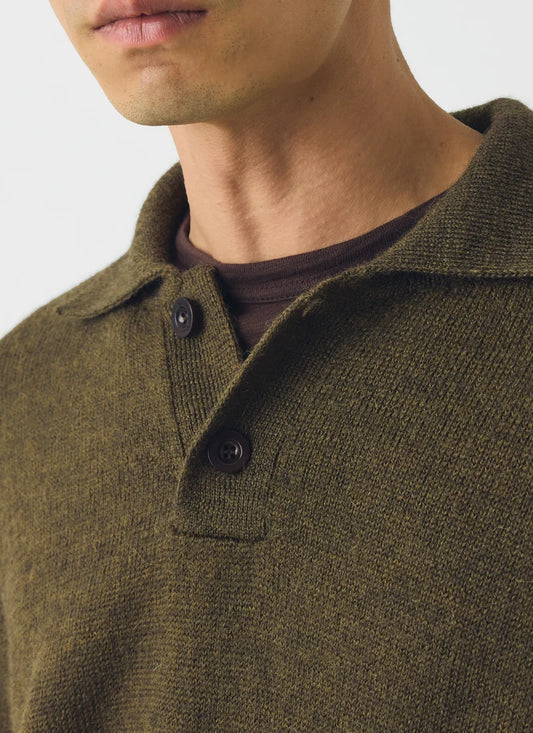 TOAST - Wool Alpaca Polo Sweater, Sap Green