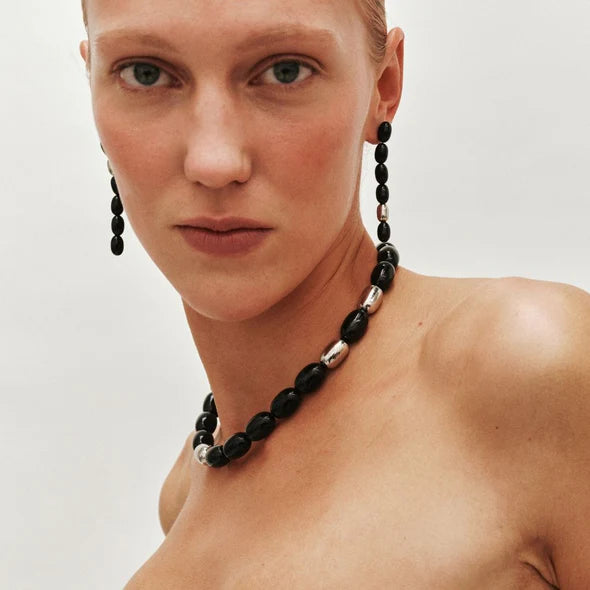 Heaven Mayhem - Clementine Necklace, Black and Silver