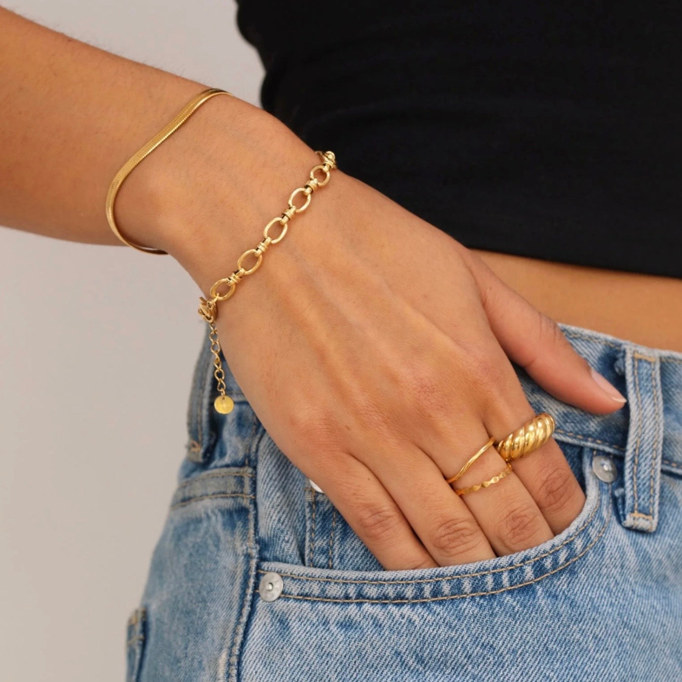 By Rae - The Milan Snake Bracelet, Gold