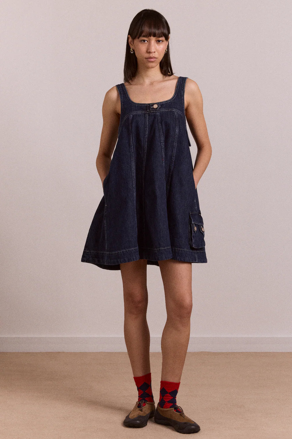 Damson Madder - Immy Mini Dress, Dark Wash