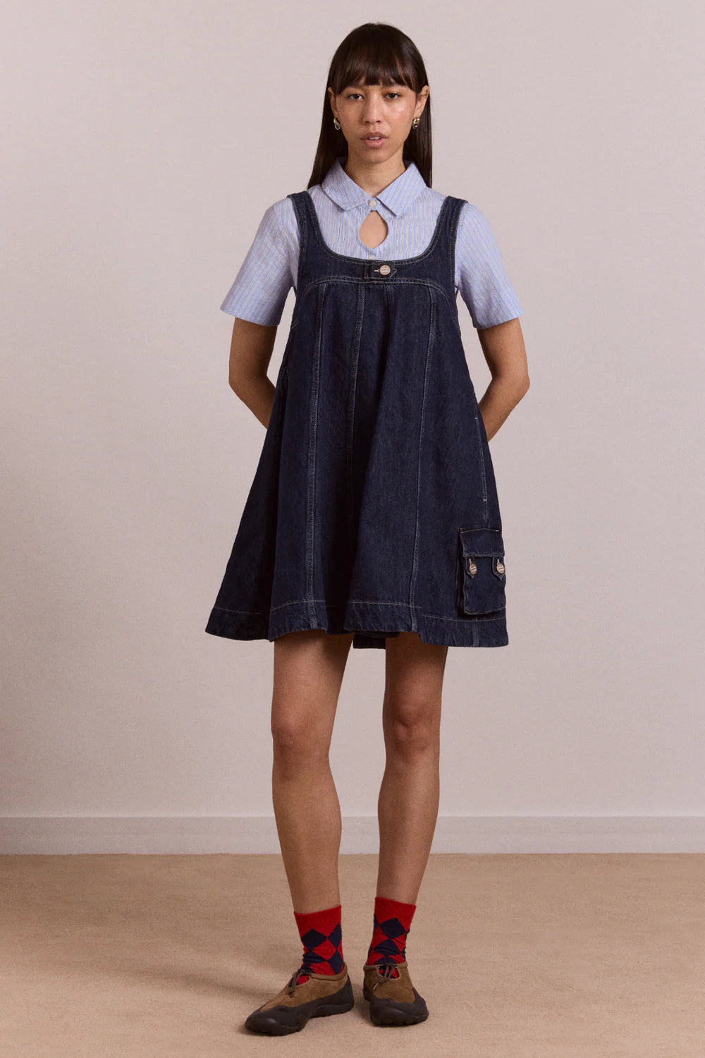 Damson Madder - Immy Mini Dress, Dark Wash