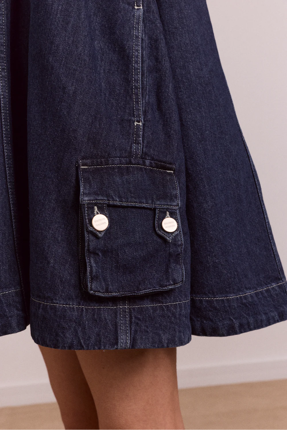 Damson Madder - Immy Mini Dress, Dark Wash