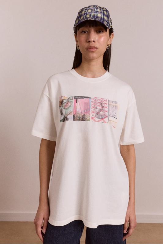 Damson Madder - Slow Life Crossword Graphic Tee, Ecru