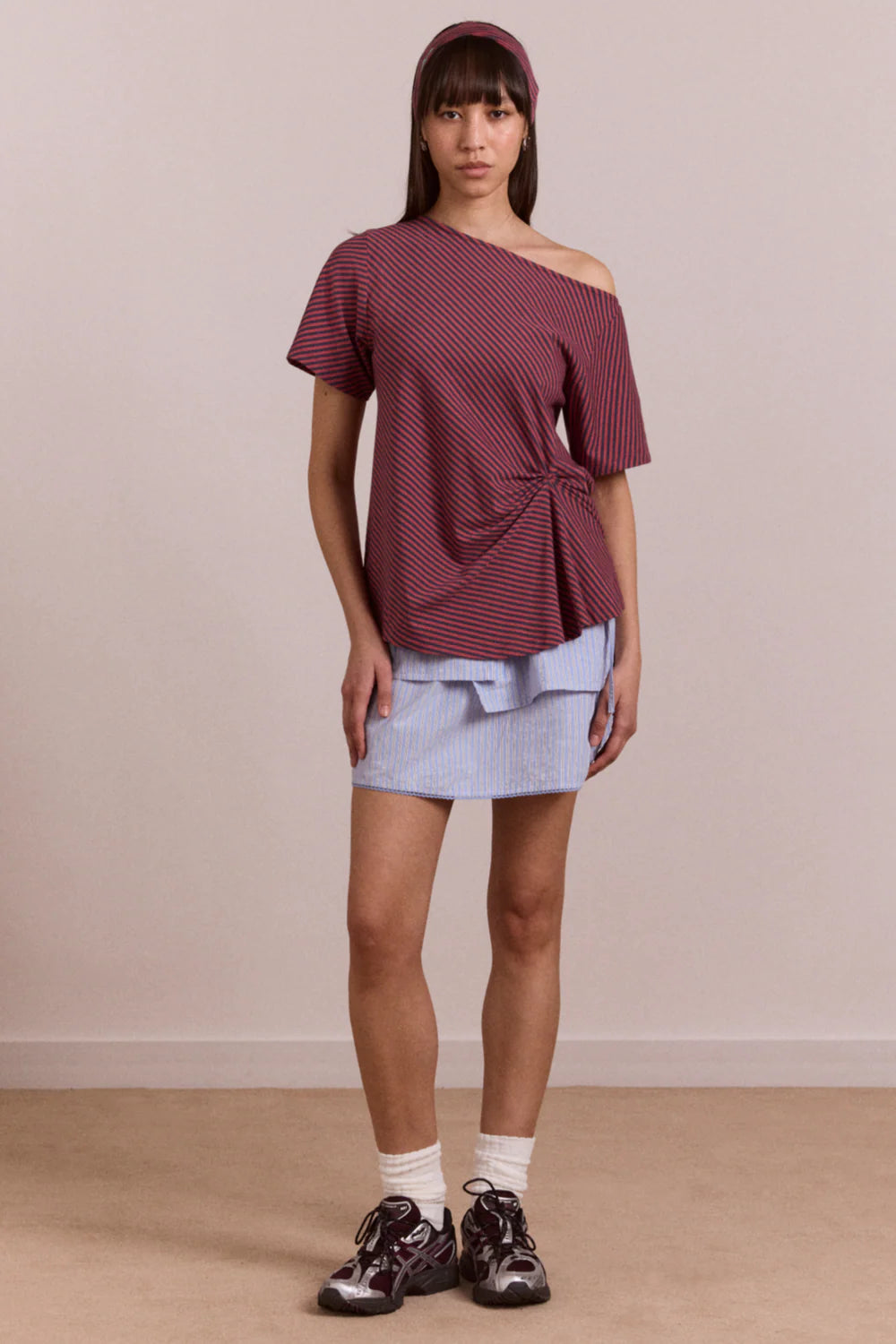 Damson Madder - Inka Mini Skirt, Blue Stripe