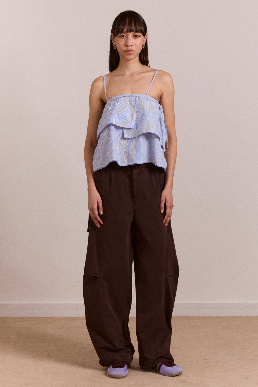 Damson Madder - Inka Mini Skirt, Blue Stripe