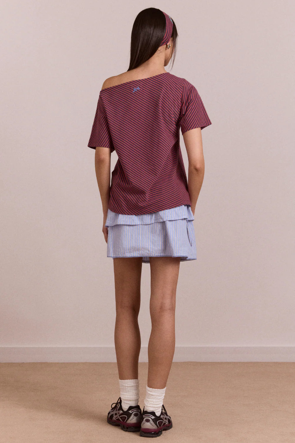 Damson Madder - Inka Mini Skirt, Blue Stripe