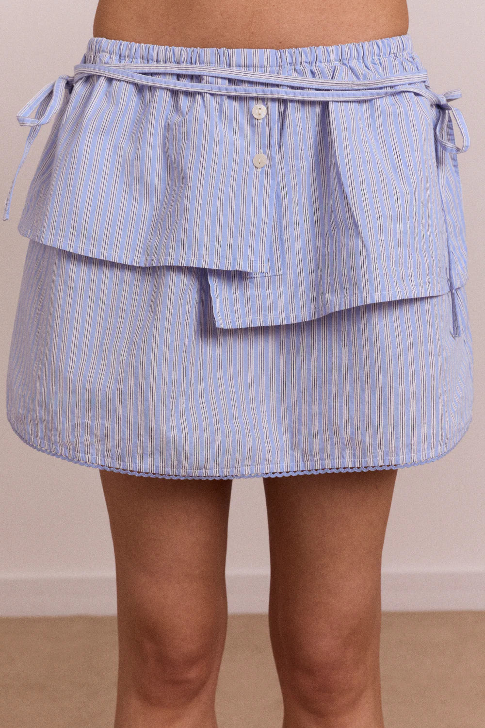 Damson Madder - Inka Mini Skirt, Blue Stripe