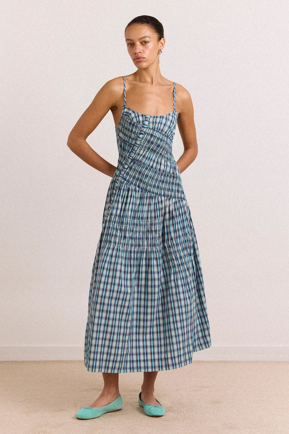 Damson Madder - Lyra Midi Dress, Tomboy Check