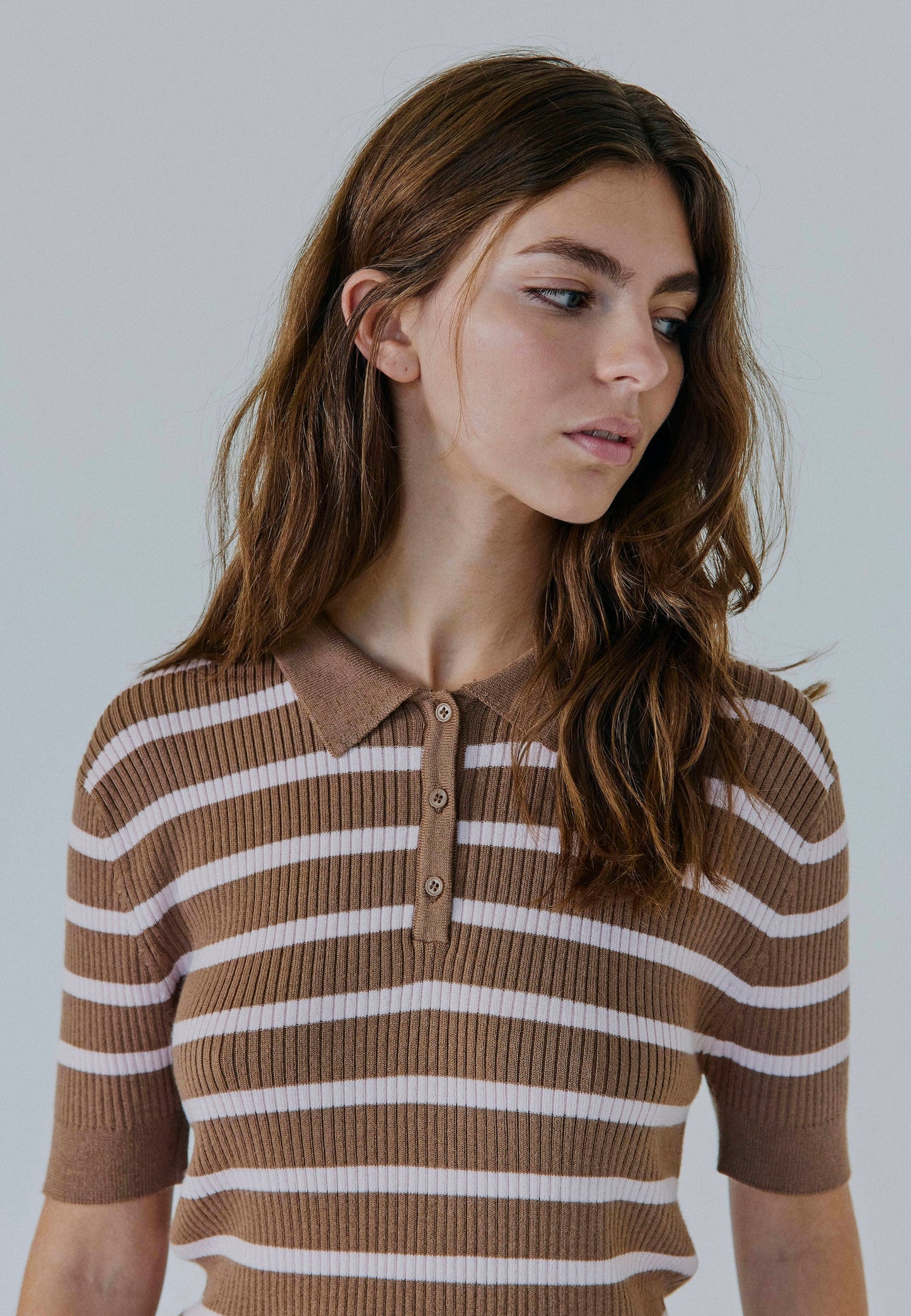 NORR - Ena Knit Top, Bordeaux Stripe