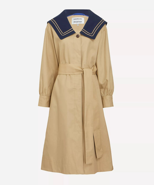 Damson Madder - Ella Trench, Navy Tan